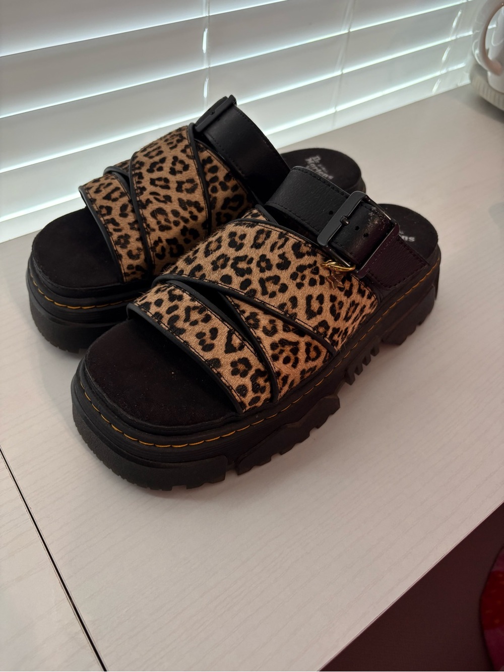 Dr. Martens Mattison Leopard Platform Sandals